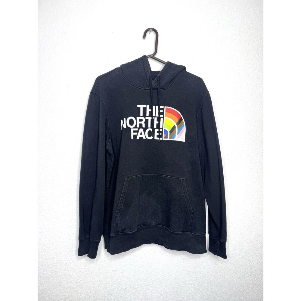 The North Face Pride Rainbow Logo Hoodie Men’s L Black LGBTQ Pullover Sweatshirt
